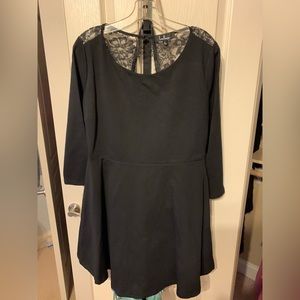 Black mini dress w/ open back